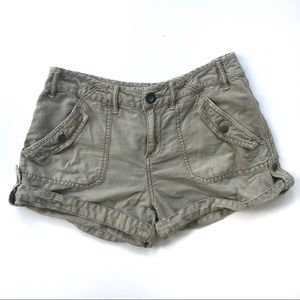 Free People | Khaki roll up cargo shorts 4